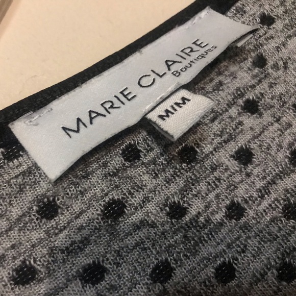 VINTAGE MARIE CLAIRE BLACK/GREY STRIPED / POLKA DOTS L/S TOP - Picture 5 of 7